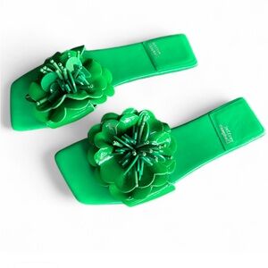 Jeffrey Campbell Bloomsday Sandal /green patent finish.